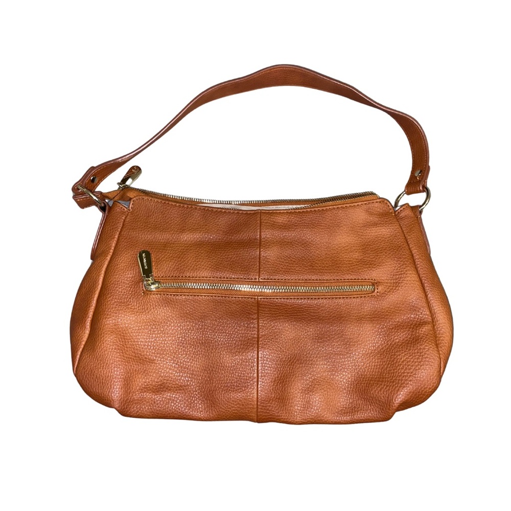 Classic Tan Leather Shoulder Bag with Slouchy Silhouette